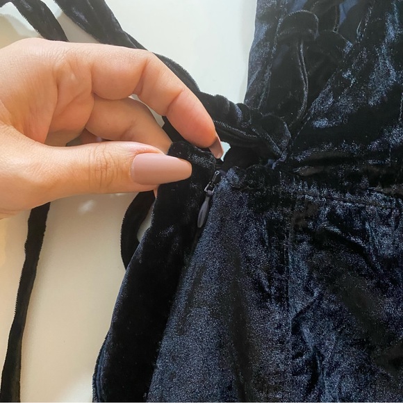 Free People 90s Forever Overall in Black Velvet - Picture 8 of 10